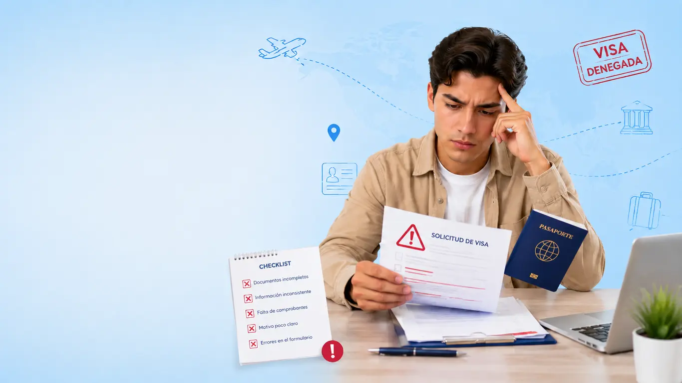 Solicitante revisando errores frecuentes de visa